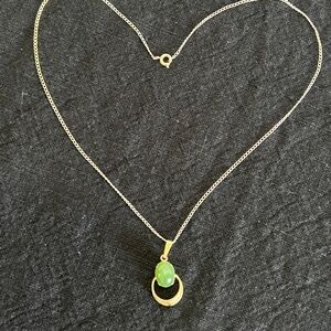 Silver vermeil Nephrite Pendant Necklace
